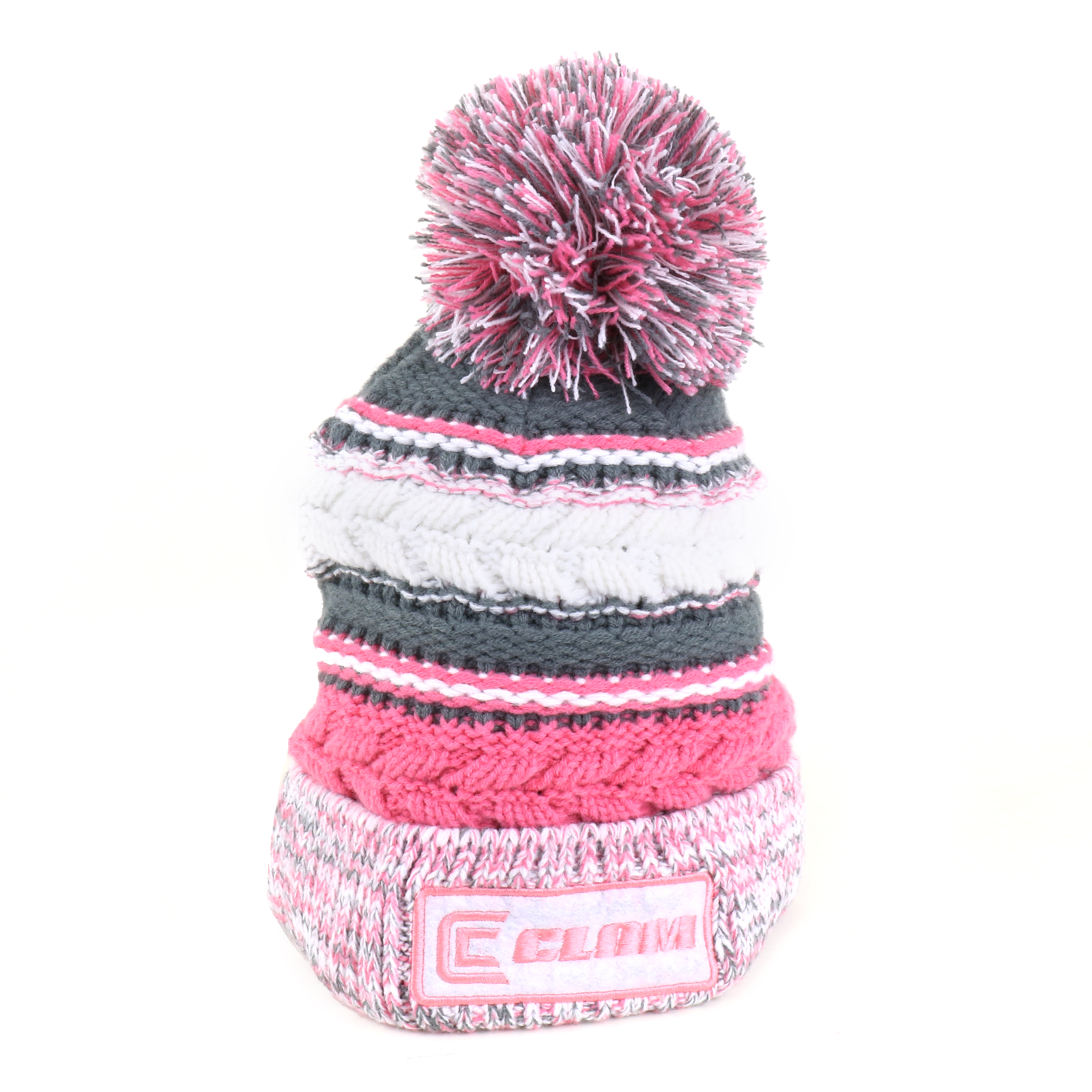 Clam Corporation 10600 Pink Knit Pom Stocking Hat  