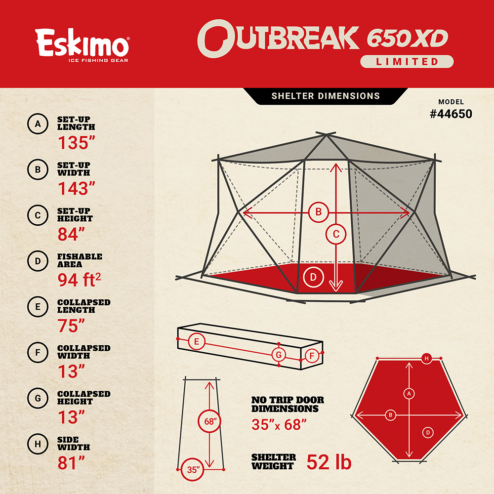 Eskimo Outbreak 650XD Popup Portable Shelter - Now Available at