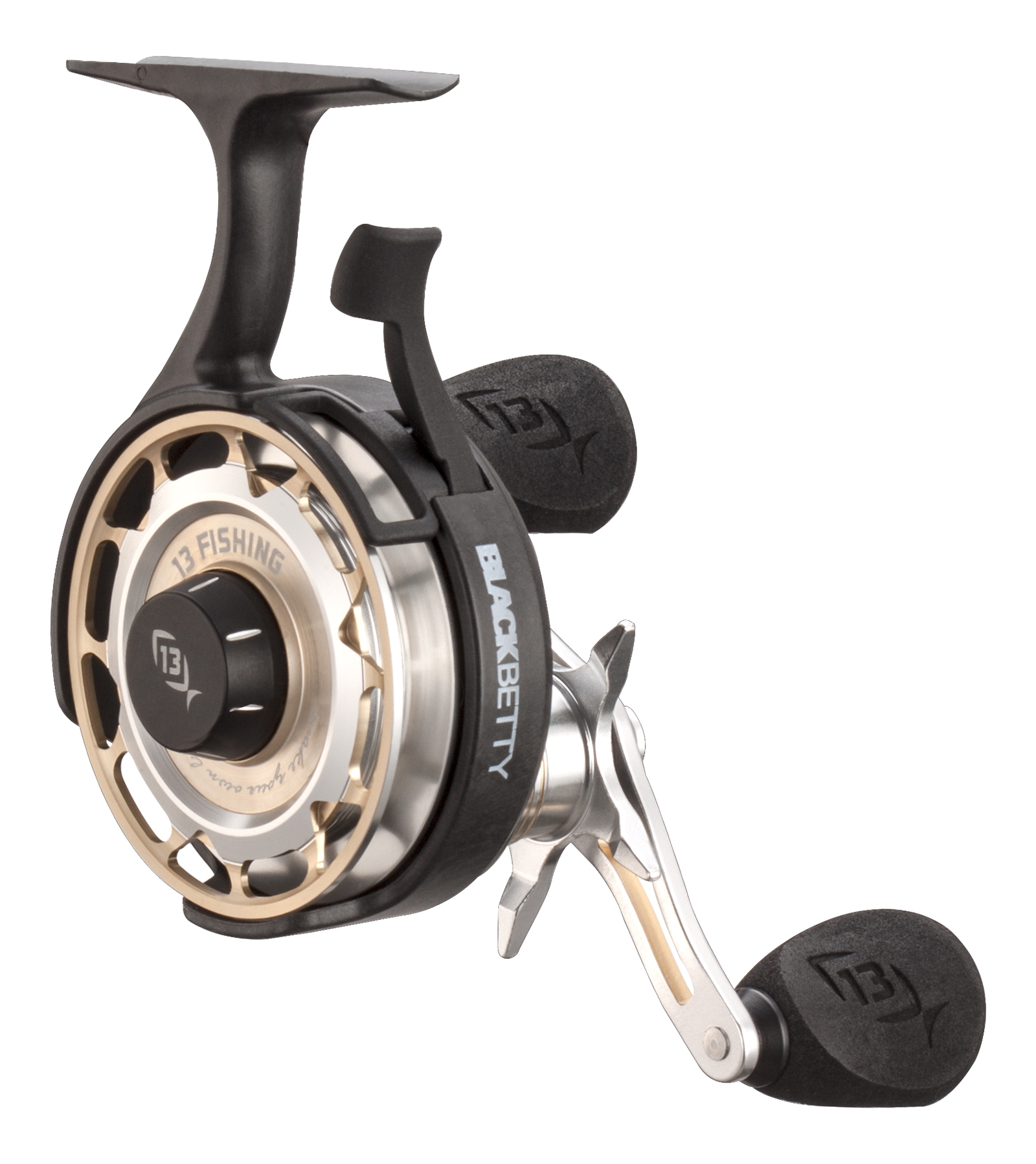 13 Fishing Black Betty FreeFall Carbon Inline Ice Reel, Left Hand Retrieve  - 723670, Ice Fishing Reels at Sportsman's Guide
