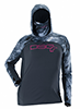 DSG Women's Chloe Hooded Sun UPF Shirt - Deep Waters/Mossy Oak Elements Wakeform High Seas