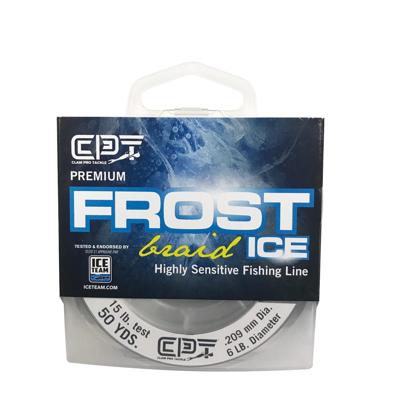 Clam Frost 50 Yd 15lb Braid Ice Fishing Line