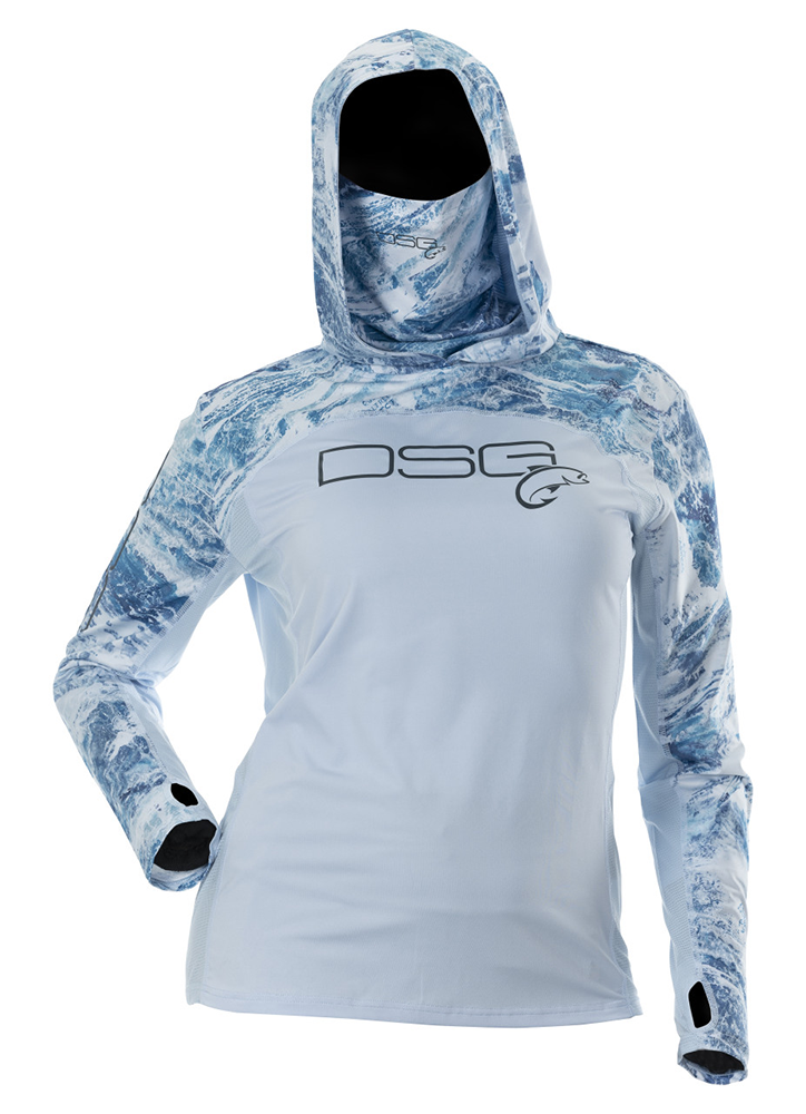 DSG Womens Chloe Hooded Sun UPF Shirt - Glacier/Realtree® Aspect