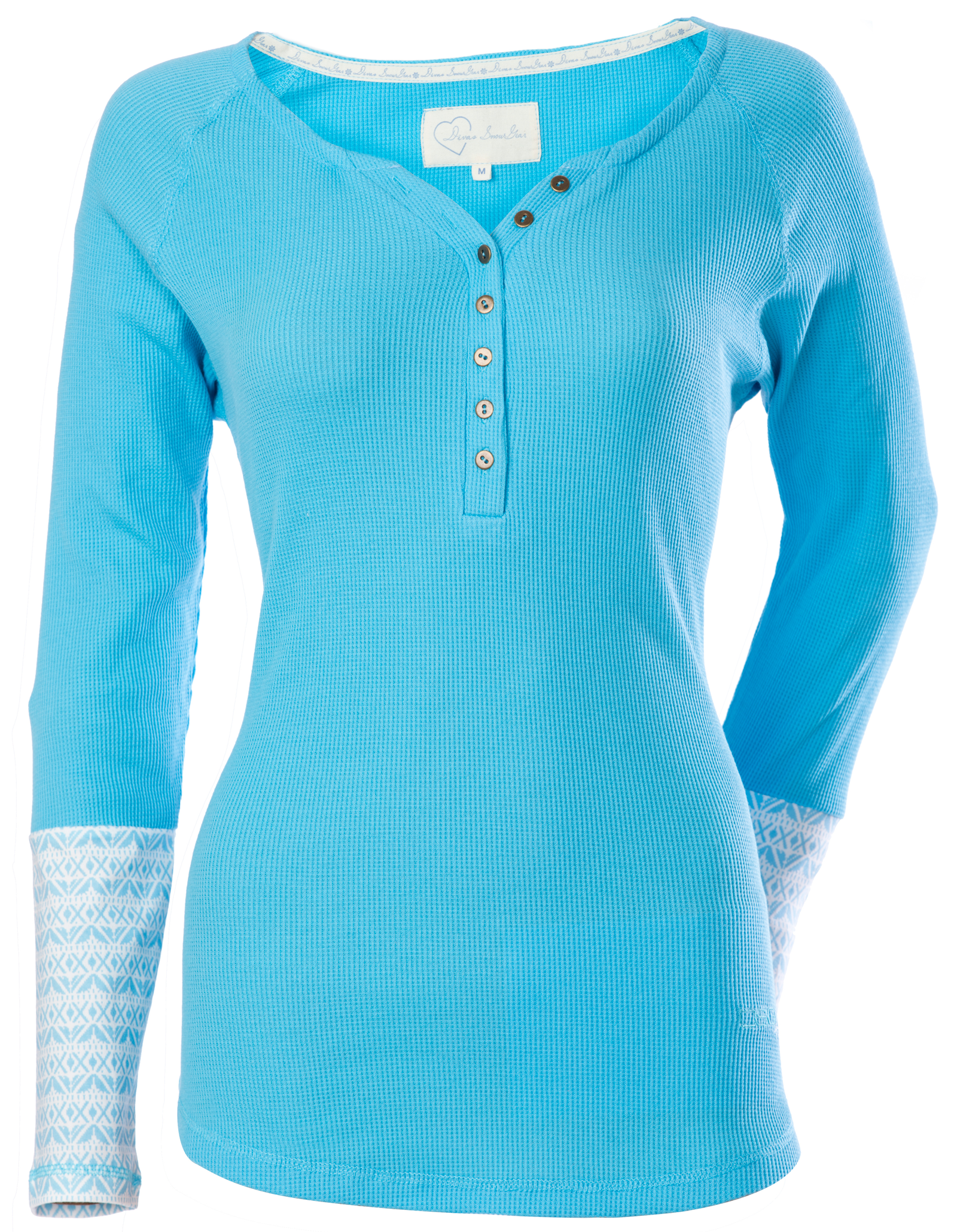 Ski-Doo Waffle Knit Thermal Long Sleeve Henley Shirt