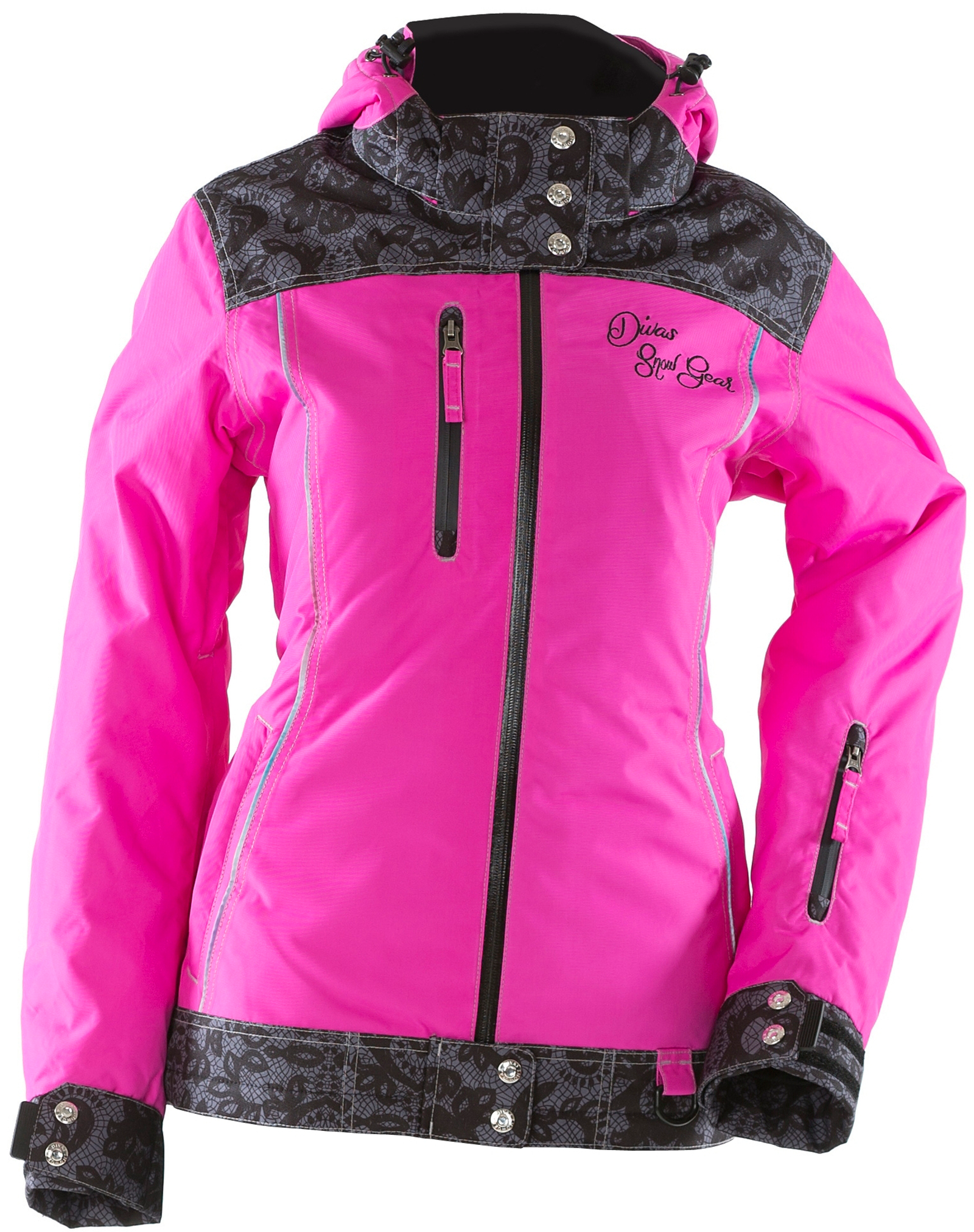 Divas Snow Gear DSG Ski Jacket Women's MED Softshell Purple Pink Zigzag  Full Zip
