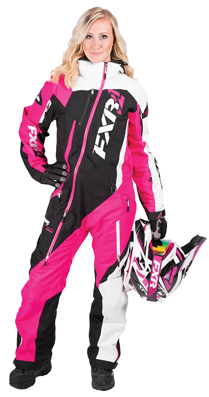 FXR Maverick Womens Snow Jacket Black/Sky Blue/Pink