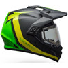 Bell MX-9 Adventure Helmet - Switchback Matte Black-Flo Green w/Electric Shield