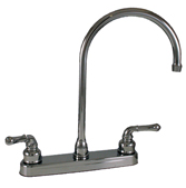 Empire Brass Company 8&quot; Gooseneck 2-Handle Deck Faucet - Chrome -U-YCH800GS