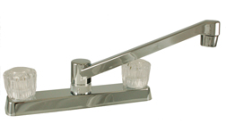 Empire Brass Company 8" Two-Handle Deck Faucet - Chrome w/clear handles - U-YJW8
