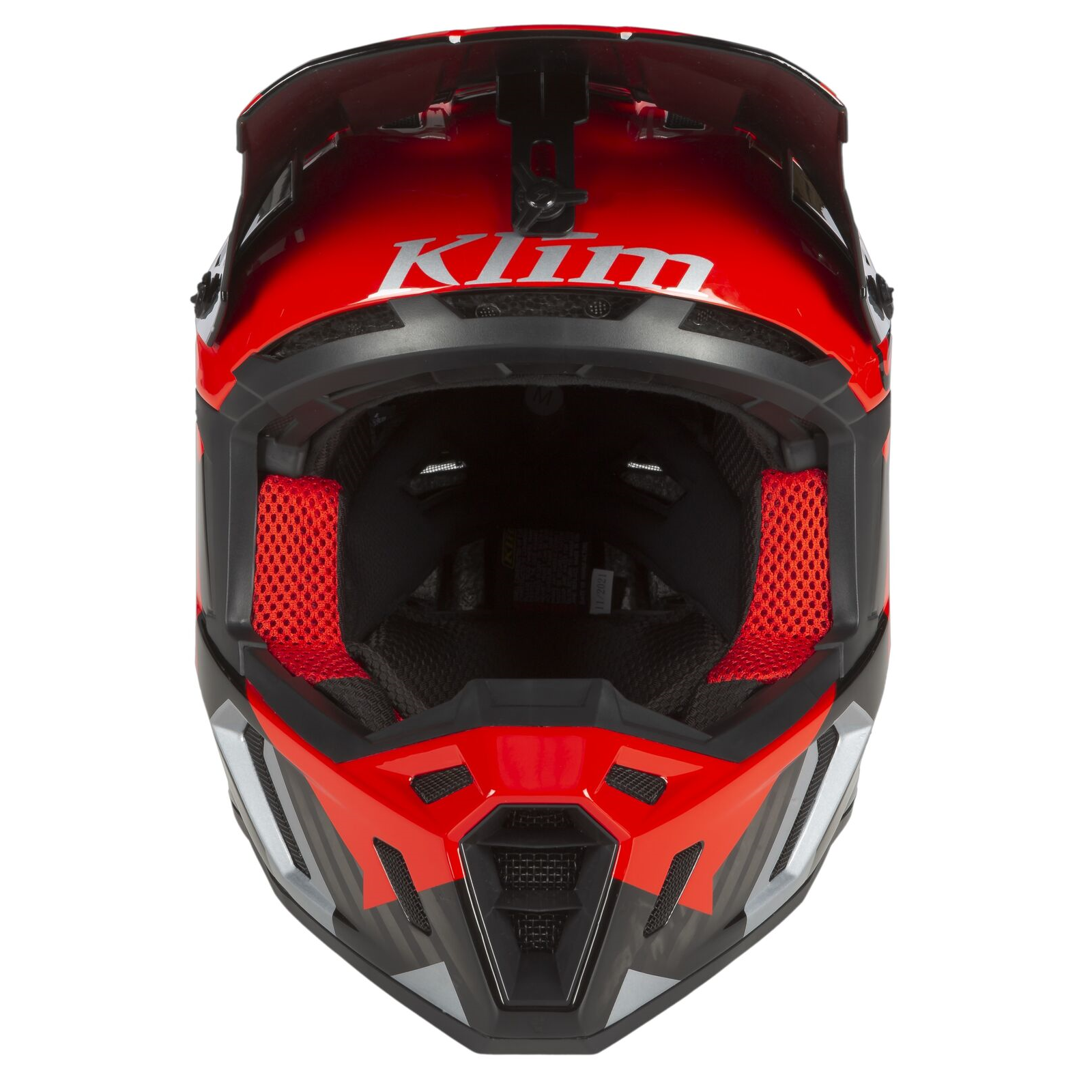 Klim F5 Helmet ECE - Amp Fiery Red - Metallic Silver