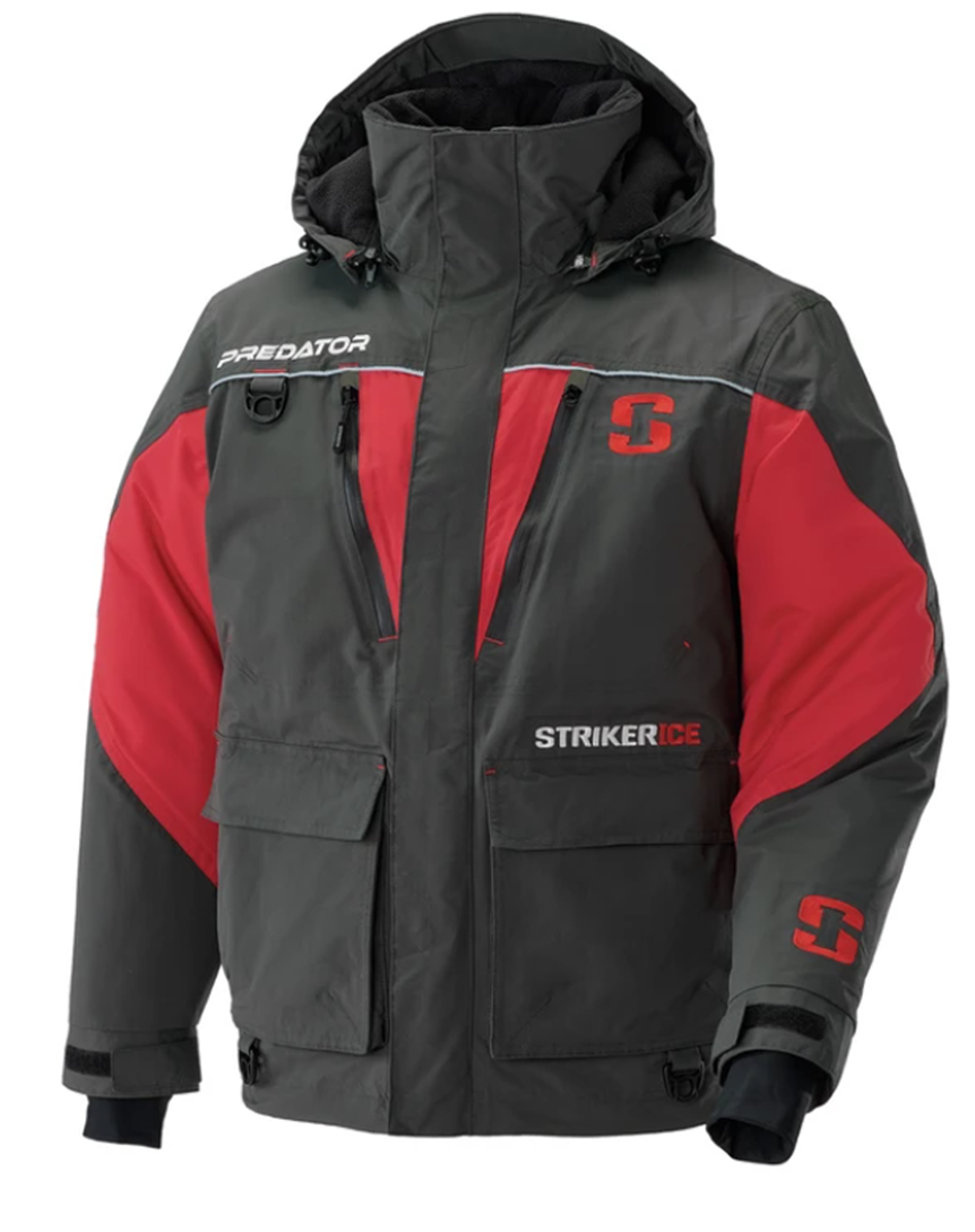 Striker Men's Predator Ice Fishing Jacket, XL, Charcoal/Red